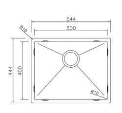 MIZZO Linea Edelstahlspüle 500-400 Flächenbündig / Unterbau