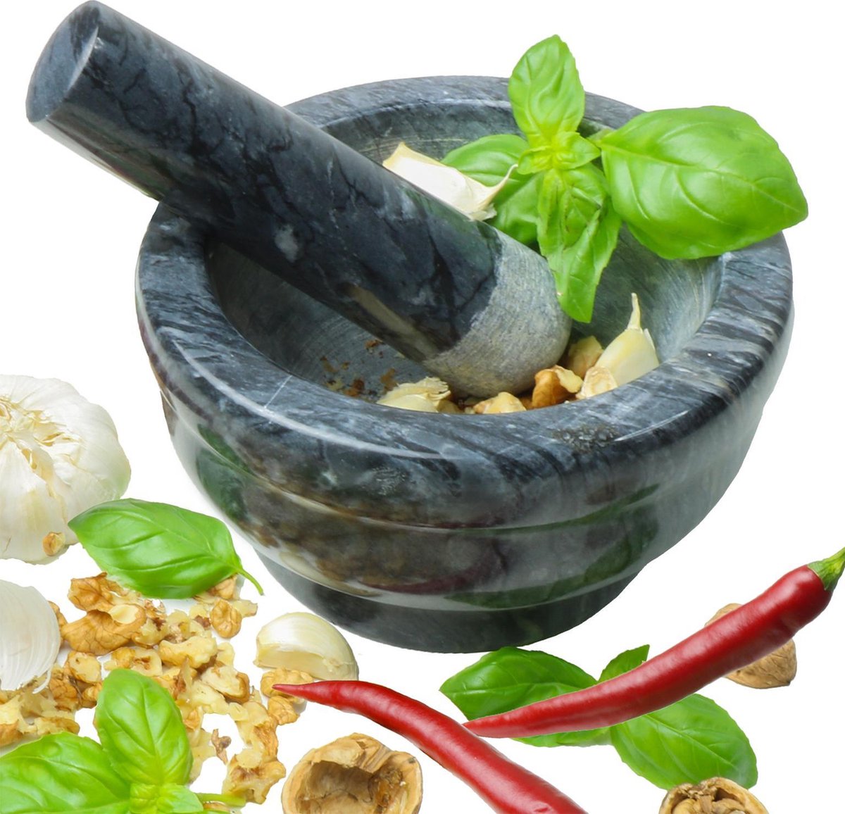 Purse and pistil marble 15 cm diameter coninx - mortar with pestle