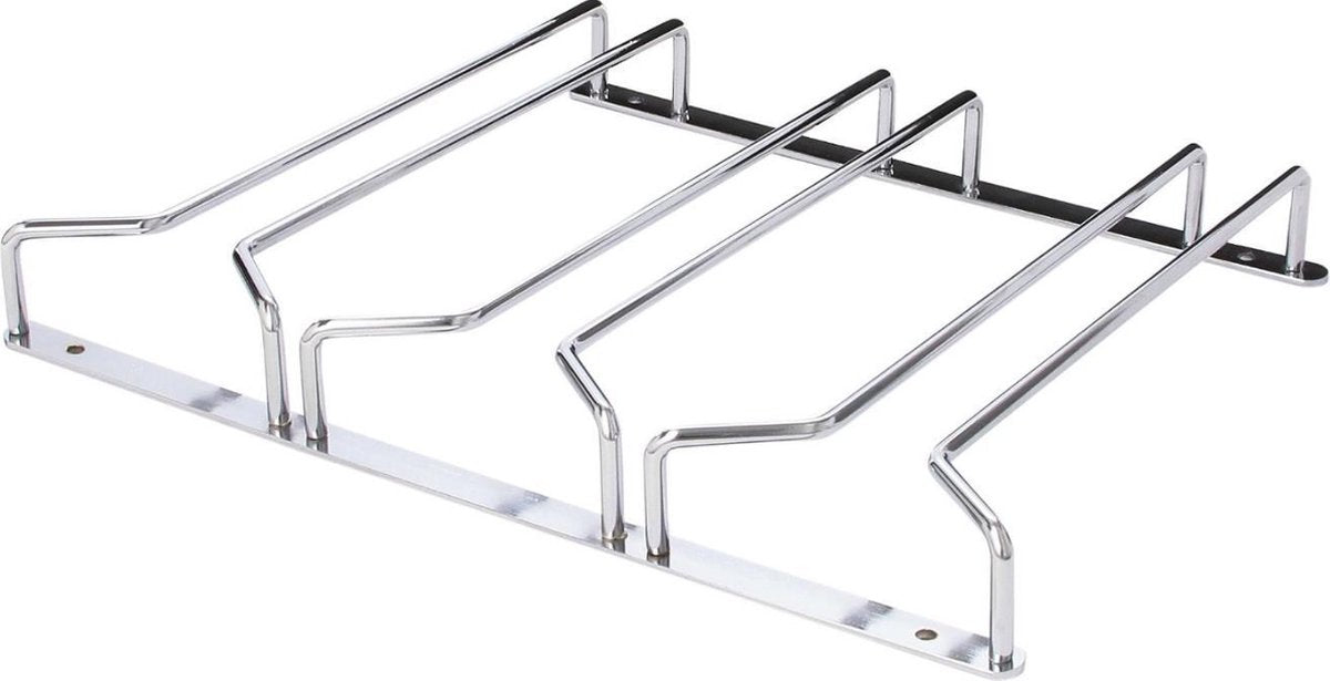 Coninx 3 Schienen Weinglas Halter-34 cm breit-Metall chrom