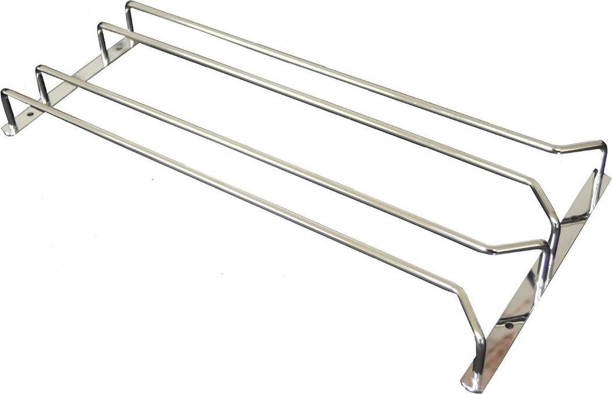 Coninx 2 Schienen Weinglas Halter-34,4 cm breit-Metall chrom