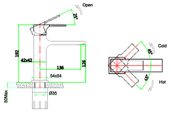 Edelstahl Armatur für Badezimmer Mizzo Flucto - Weiß / Chrom