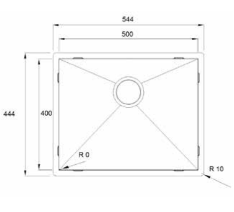 Mizzo quadro kitchen sink 1.2 5040 Flushmount / Undermount