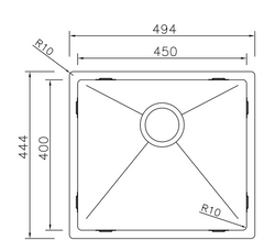 MIZZO Linea Edelstahl Spüle 450-400 flächenbundig / Unterbau