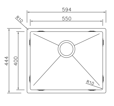 MIZZO Linea Edelstahlspüle 550-400 Flächenbündig / Unterbau