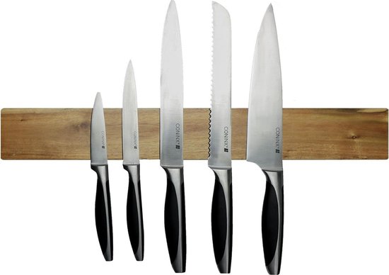 Coninx Magnetleiste Messer - 40 cm Magnet Messerhalter für die Wand - Messer Magnetleiste aus Akazienholz