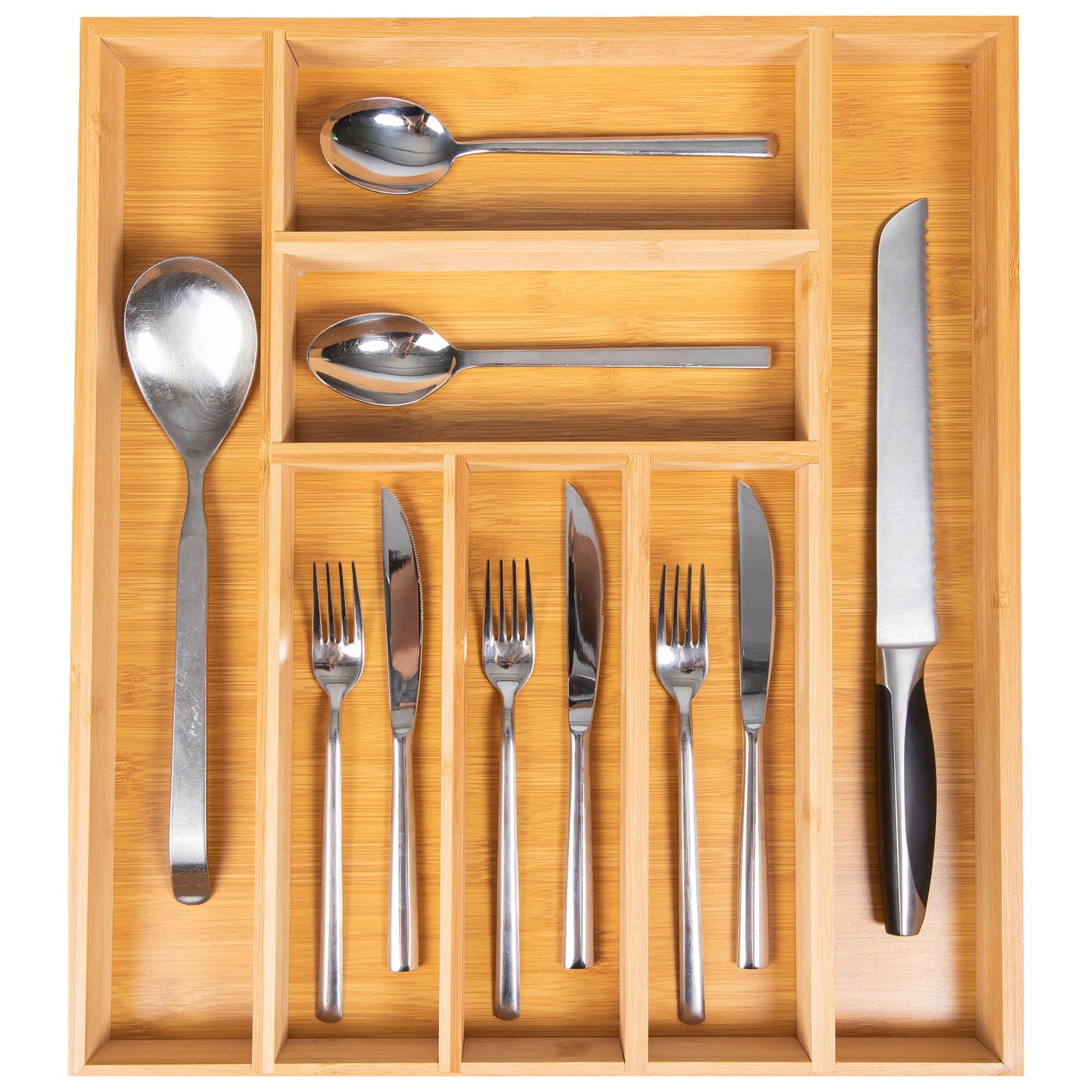 Bambox B4147 Hölzerner Besteck Bin 41 cm Lager-Bin - Bambusbesteck
