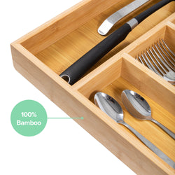 Bambox B4147 Hölzerner Besteck Bin 41 cm Lager-Bin - Bambusbesteck