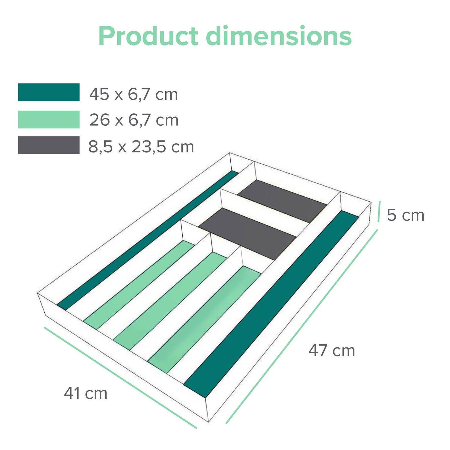 Bambox B4147 Hölzerner Besteck Bin 41 cm Lager-Bin - Bambusbesteck
