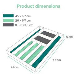 Bambox B4147 Hölzerner Besteck Bin 41 cm Lager-Bin - Bambusbesteck