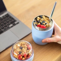 Coninx Thermos food container - Warming container food for at home and on the go - Thermos food box leak-proof - Thermos mug 840ml blue