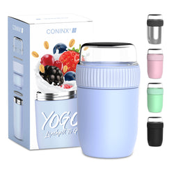 Coninx Thermos food container - Warming container food for at home and on the go - Thermos food box leak-proof - Thermos mug 840ml blue