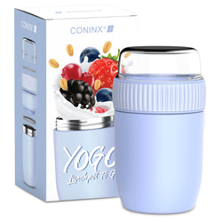 Coninx Thermos food container - Warming container food for at home and on the go - Thermos food box leak-proof - Thermos mug 840ml blue