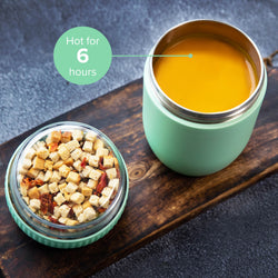 CONINX THERMOS Nahrungsmittelbehälter - Wärmebehälter Lebensmittel für zu Hause und unterwegs - Thermos Food Box Leak-Proof - Thermos-Tasse 840ml grün