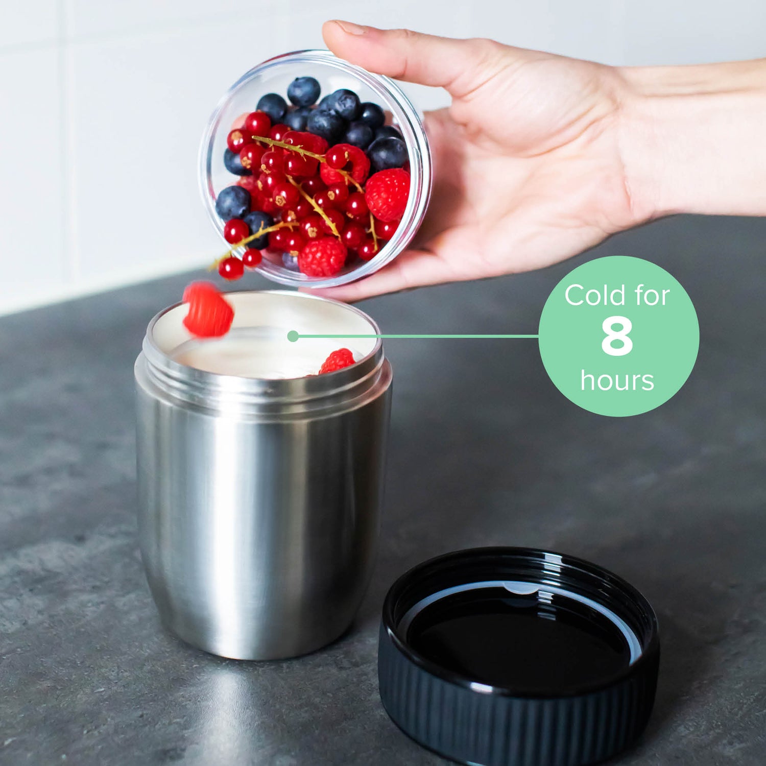 Coninx Thermos Food Container - Wärmebehälter Lebensmittel für zu Hause und unterwegs - Thermos Food Box Leak-Proof - Thermos-Tasse 840ml RVS