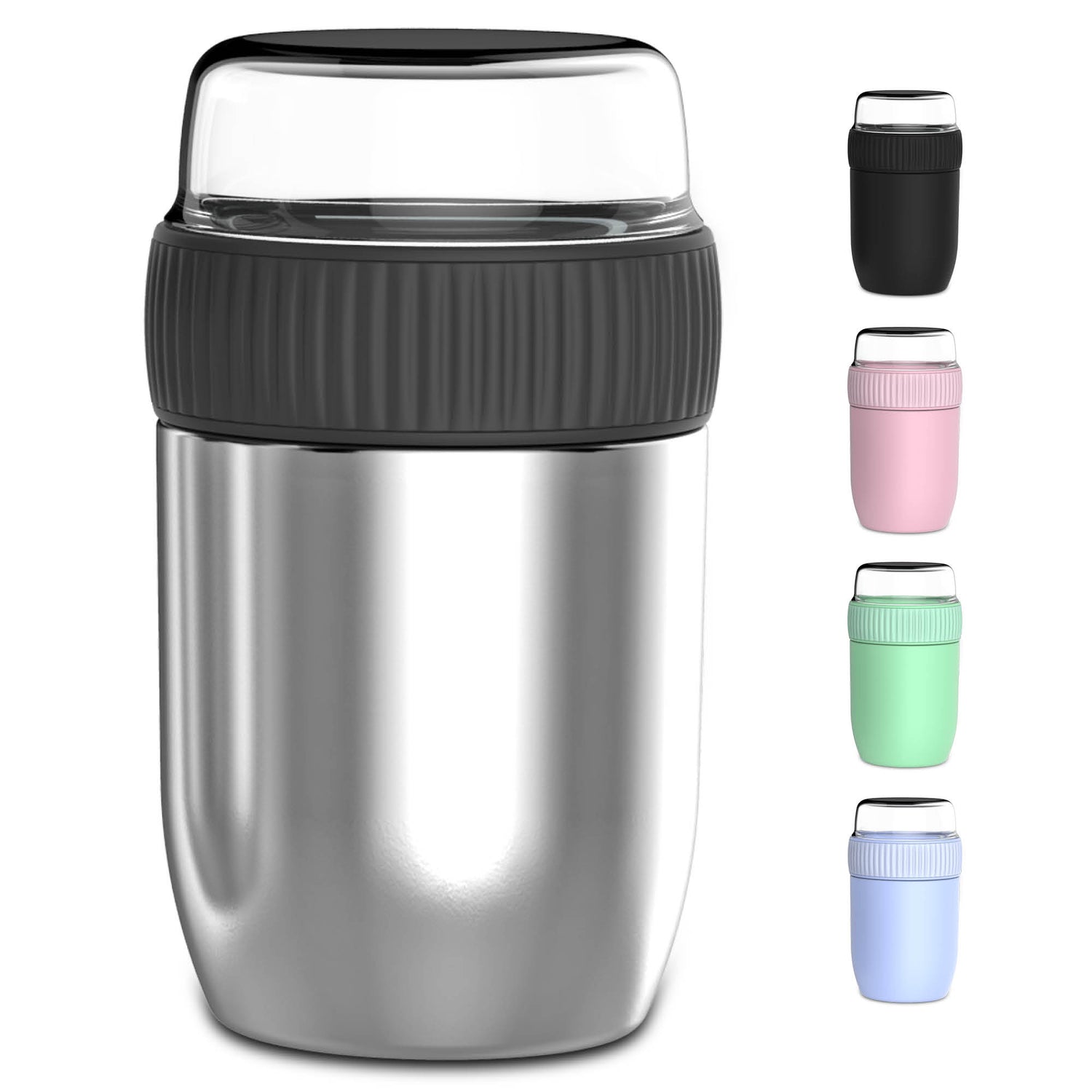 Coninx Thermos Food Container - Wärmebehälter Lebensmittel für zu Hause und unterwegs - Thermos Food Box Leak-Proof - Thermos-Tasse 840ml RVS