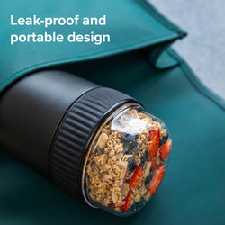 CONINX THERMOS Nahrungsmittelbehälter - Wärmebehälter Lebensmittel für zu Hause und unterwegs - Thermos Food Box Leak-Proof - Thermos-Tasse 840ml Schwarz