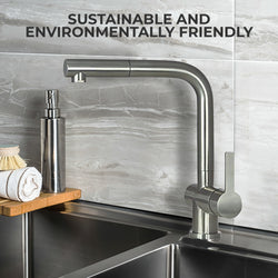 Mizzo Avori kitchen tap brushed steel
