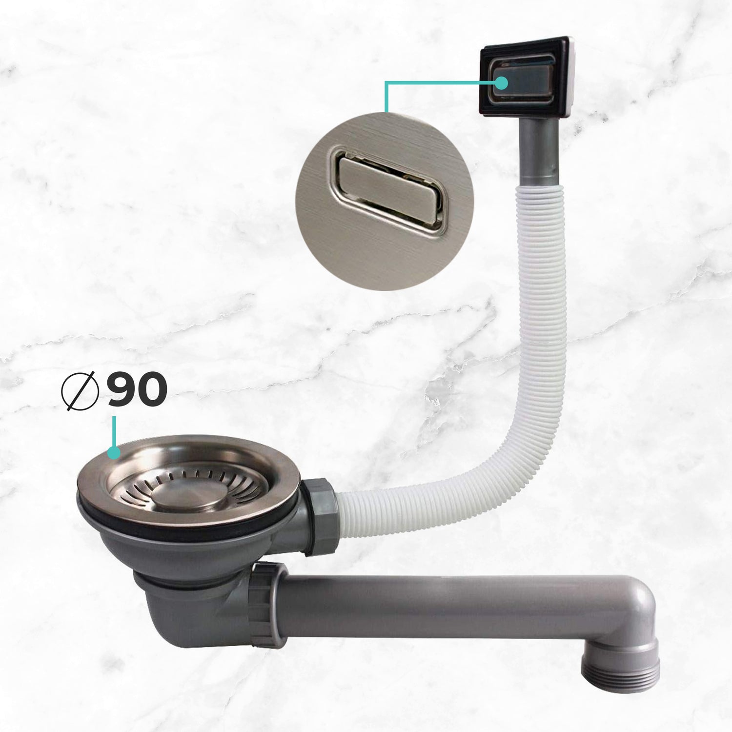 MIZZO Linea Edelstahl Spüle 400-400 Flächenbündig / Unterbau