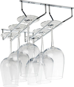 Coninx 2 Schienen Weinglas Halter-34,4 cm breit-Metall chrom