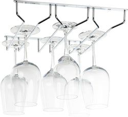 Coninx 3 Schienen Weinglas Halter-34 cm breit-Metall chrom