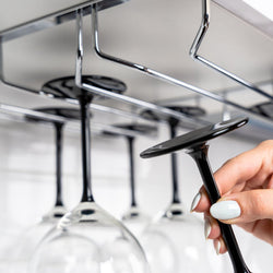 Coninx 3 Schienen Weinglas Halter-34 cm breit-Metall chrom