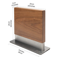 Double-sided Magnetic Knife Block / Double Sided Magnetic Knife Holder Coninx Vertico - Walnut Wood - Strong Magnet