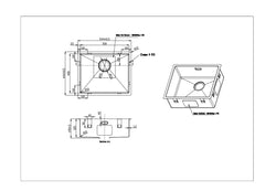 Mizzo Spüle Gunmetal 50-40 Unterbau - Flächenbündig - Einbau