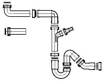 Mizzo einzelner, raumsparender Siphon. Multifunktionel