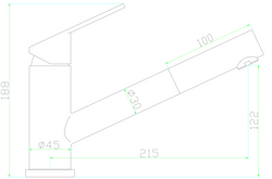 Mizzo Petito kitchen tap brushed steel