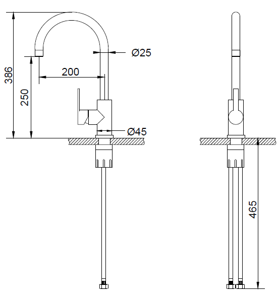 Schwarze Küchenarmatur Mizzo Verdo Edelstahl
