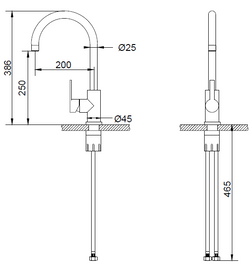 Schwarze Küchenarmatur Mizzo Verdo Edelstahl